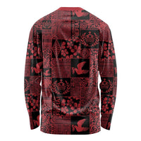 Black Tonga Kilisimasi Fiefia Long Sleeve Shirt Pacific Patchwork Xmas Vibes - Polynesian Pride