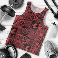 Black Tonga Kilisimasi Fiefia Men Tank Top Pacific Patchwork Xmas Vibes - Polynesian Pride