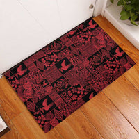 Black Tonga Kilisimasi Fiefia Rubber Doormat Pacific Patchwork Xmas Vibes - Polynesian Pride