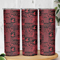 Black Tonga Kilisimasi Fiefia Skinny Tumbler Pacific Patchwork Xmas Vibes - Polynesian Pride