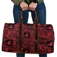 Black Tonga Kilisimasi Fiefia Travel Bag Pacific Patchwork Xmas Vibes - Polynesian Pride