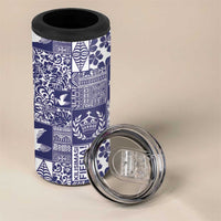 Blue Tonga Kilisimasi Fiefia 4 in 1 Can Cooler Tumbler Pacific Patchwork Xmas Vibes - Polynesian Pride
