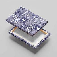 Blue Tonga Kilisimasi Fiefia Canvas Wall Art Pacific Patchwork Xmas Vibes - Polynesian Pride