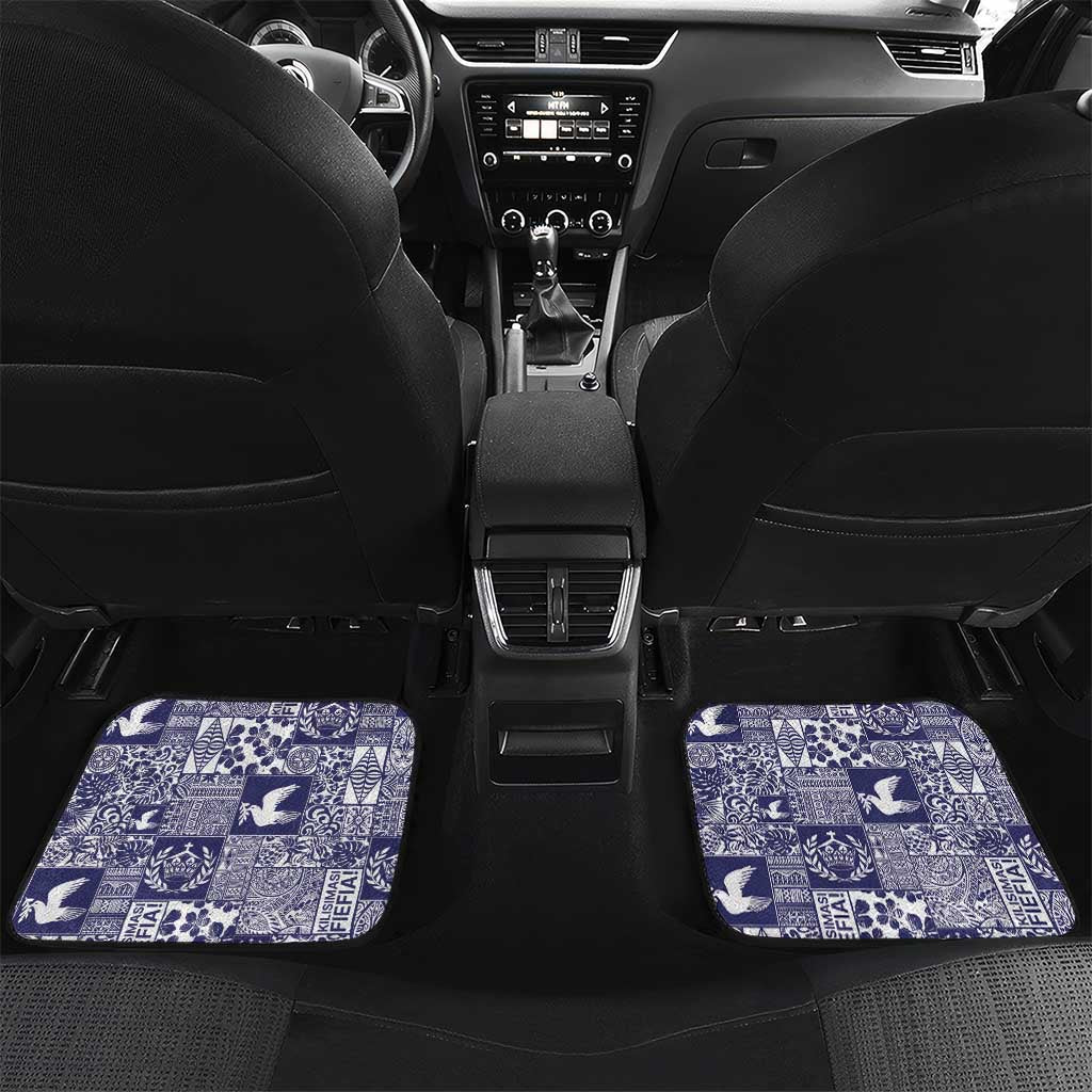 Blue Tonga Kilisimasi Fiefia Car Mats Pacific Patchwork Xmas Vibes - Polynesian Pride