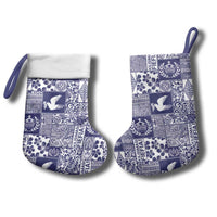 Blue Tonga Kilisimasi Fiefia Christmas Stocking Pacific Patchwork Xmas Vibes - Polynesian Pride