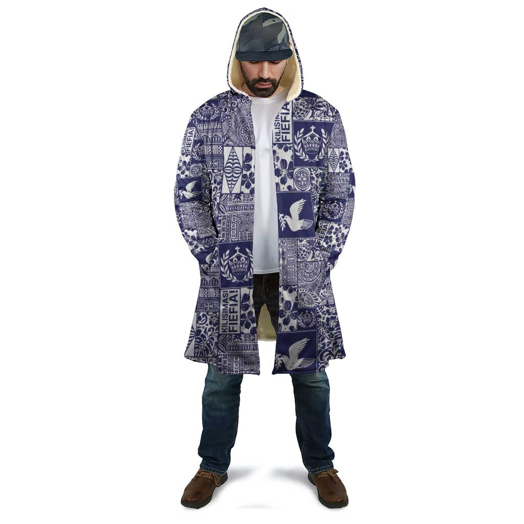 Blue Tonga Kilisimasi Fiefia Cloak Pacific Patchwork Xmas Vibes - Polynesian Pride