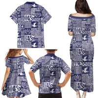 Blue Tonga Kilisimasi Fiefia Family Matching Puletasi and Hawaiian Shirt Pacific Patchwork Xmas Vibes - Polynesian Pride