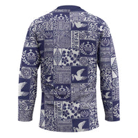 Blue Tonga Kilisimasi Fiefia Hockey Jersey Pacific Patchwork Xmas Vibes - Polynesian Pride