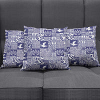 Blue Tonga Kilisimasi Fiefia Pillow Cover Pacific Patchwork Xmas Vibes - Polynesian Pride