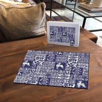 Blue Tonga Kilisimasi Fiefia Puzzle Pacific Patchwork Xmas Vibes - Polynesian Pride