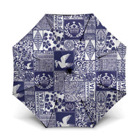 Blue Tonga Kilisimasi Fiefia Umbrella Pacific Patchwork Xmas Vibes - Polynesian Pride