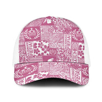 Pink Tonga Kilisimasi Fiefia Baseball Net Cap Pacific Patchwork Xmas Vibes - Polynesian Pride