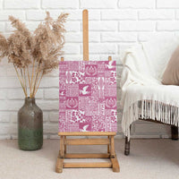 Pink Tonga Kilisimasi Fiefia Canvas Wall Art Pacific Patchwork Xmas Vibes - Polynesian Pride