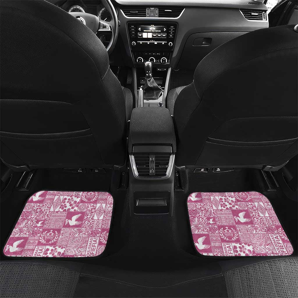 Pink Tonga Kilisimasi Fiefia Car Mats Pacific Patchwork Xmas Vibes - Polynesian Pride