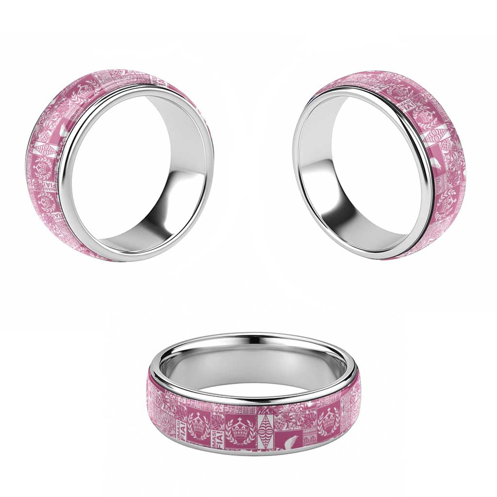 Pink Tonga Kilisimasi Fiefia Classic Ring Pacific Patchwork Xmas Vibes - Polynesian Pride