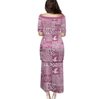 Pink Tonga Kilisimasi Fiefia Family Matching Puletasi and Hawaiian Shirt Pacific Patchwork Xmas Vibes - Polynesian Pride