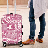 Pink Tonga Kilisimasi Fiefia Luggage Cover Pacific Patchwork Xmas Vibes - Polynesian Pride
