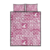 Pink Tonga Kilisimasi Fiefia Quilt Bed Set Pacific Patchwork Xmas Vibes - Polynesian Pride
