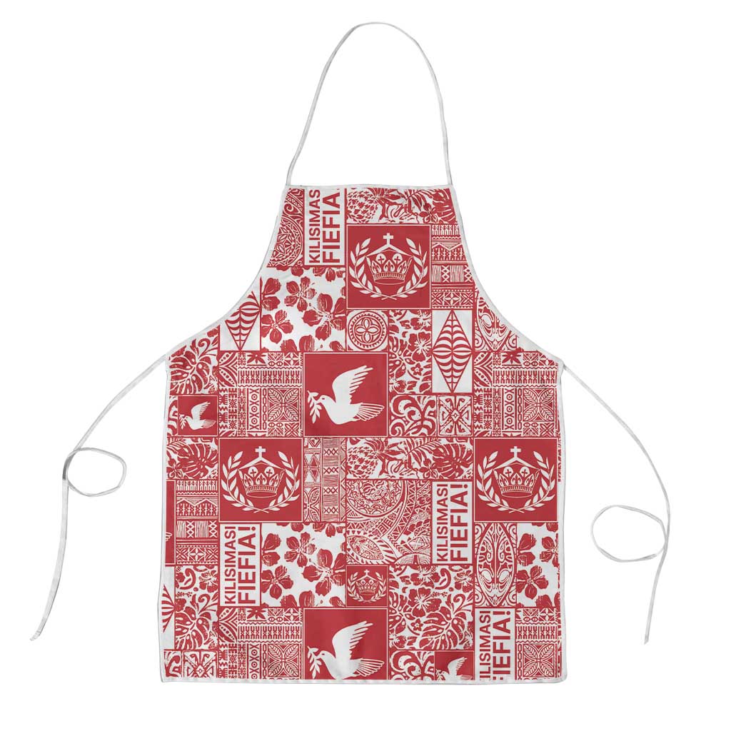 Red Tonga Kilisimasi Fiefia Apron Pacific Patchwork Xmas Vibes - Polynesian Pride