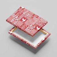 Red Tonga Kilisimasi Fiefia Canvas Wall Art Pacific Patchwork Xmas Vibes - Polynesian Pride