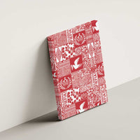 Red Tonga Kilisimasi Fiefia Canvas Wall Art Pacific Patchwork Xmas Vibes - Polynesian Pride