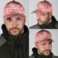 Red Tonga Kilisimasi Fiefia Classic Cap Pacific Patchwork Xmas Vibes LT9 - Polynesian Pride