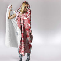 Red Tonga Kilisimasi Fiefia Hooded Blanket Pacific Patchwork Xmas Vibes - Polynesian Pride