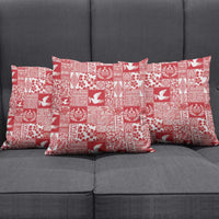Red Tonga Kilisimasi Fiefia Pillow Cover Pacific Patchwork Xmas Vibes - Polynesian Pride
