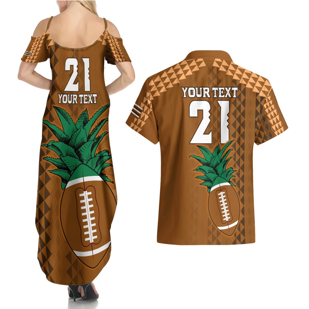 Custom Hawaii Honolulu Bowl Couples Matching Summer Maxi Dress and Hawaiian Shirt With Kakau Tribal Pattern LT9 - Polynesian Pride