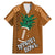 Custom Hawaii Honolulu Bowl Family Matching Mermaid Dress and Hawaiian Shirt With Kakau Tribal Pattern LT9 Dad's Shirt - Short Sleeve Brown - Polynesian Pride