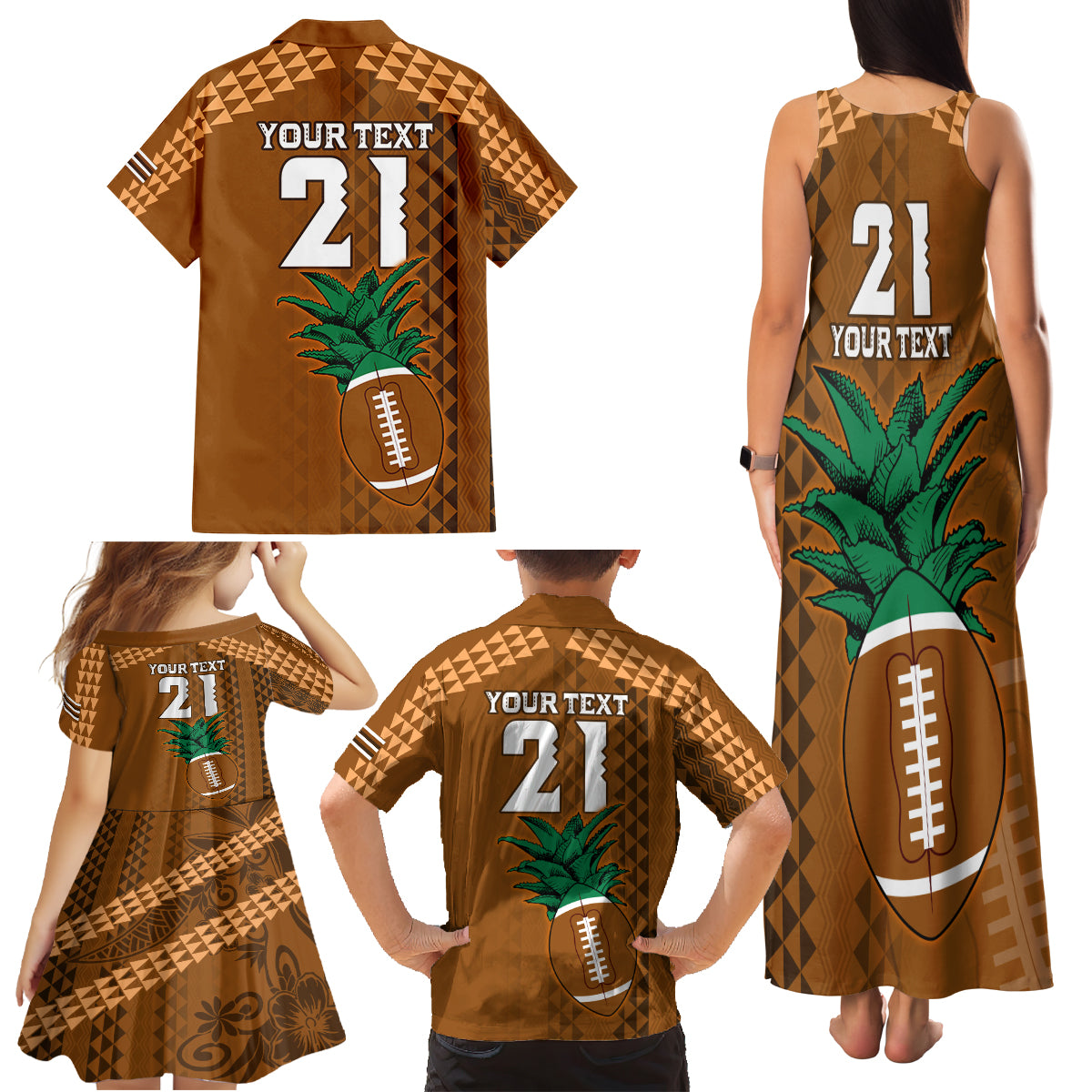 Custom Hawaii Honolulu Bowl Family Matching Tank Maxi Dress and Hawaiian Shirt With Kakau Tribal Pattern LT9 - Polynesian Pride