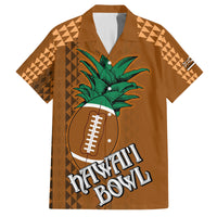 Custom Hawaii Honolulu Bowl Family Matching Tank Maxi Dress and Hawaiian Shirt With Kakau Tribal Pattern LT9 Dad's Shirt - Short Sleeve Brown - Polynesian Pride