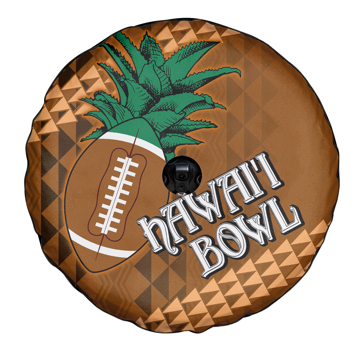 Custom Hawaii Honolulu Bowl Spare Tire Cover With Kakau Tribal Pattern LT9 - Polynesian Pride