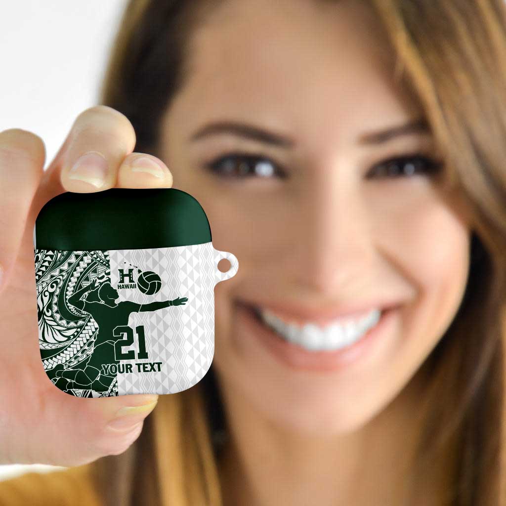 Polynesian Hawaii Volleyball Custom AirPods Case Kakau with Sport Style LT9 White - Polynesian Pride