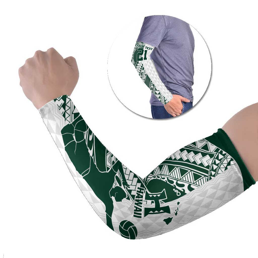 Polynesian Hawaii Volleyball Custom Arm Sleeves Kakau with Sport Style LT9 Set of 2 White - Polynesian Pride