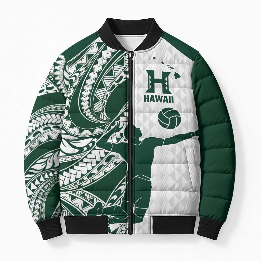 Polynesian Hawaii Volleyball Custom Bomber Puffer Jacket Kakau with Sport Style - Polynesian Pride