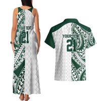 Polynesian Hawaii Volleyball Custom Couples Matching Tank Maxi Dress and Hawaiian Shirt Kakau with Sport Style