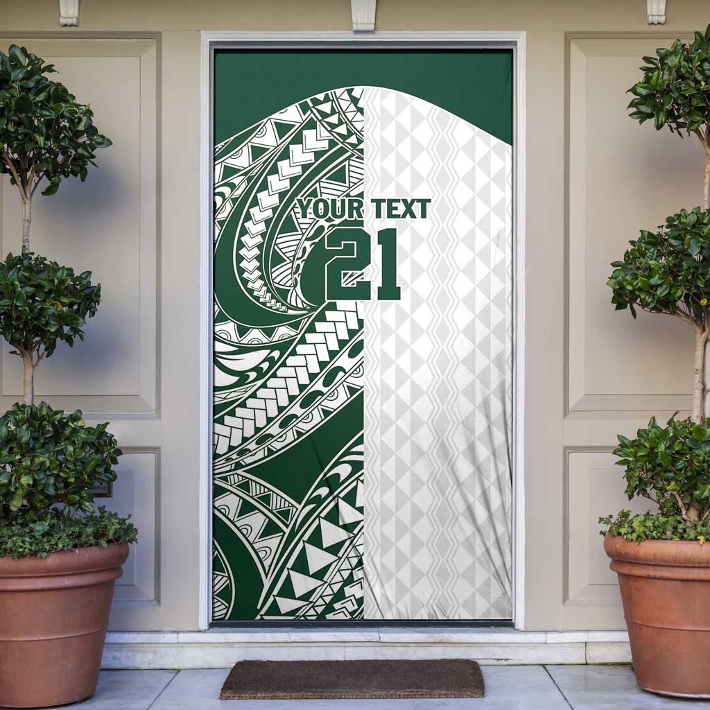 Polynesian Hawaii Volleyball Custom Door Cover Kakau with Sport Style LT9 White - Polynesian Pride