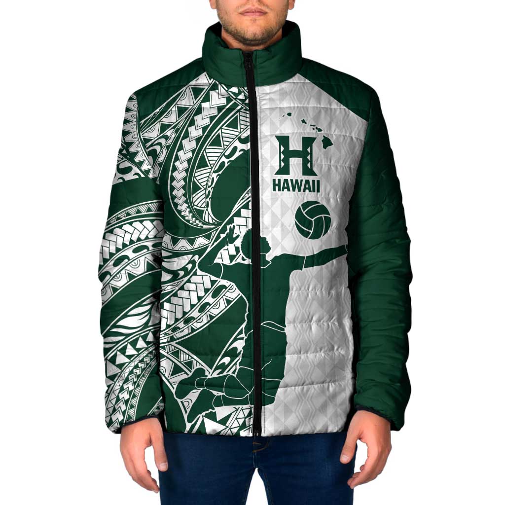 Polynesian Hawaii Volleyball Custom Padded Jacket Kakau with Sport Style LT9 Men White - Polynesian Pride