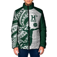 Polynesian Hawaii Volleyball Custom Padded Jacket Kakau with Sport Style LT9 Men White - Polynesian Pride
