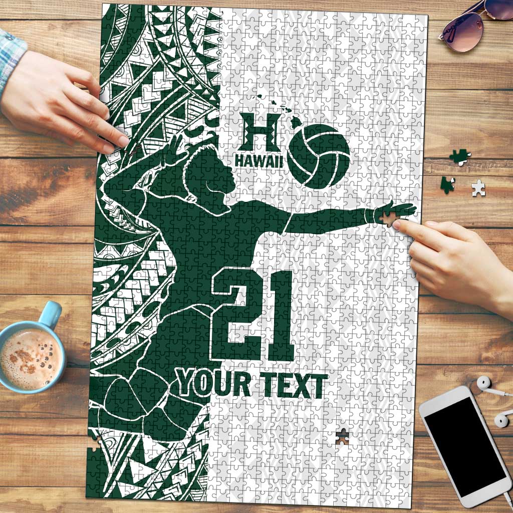 Polynesian Hawaii Volleyball Custom Puzzle Kakau with Sport Style LT9 White - Polynesian Pride
