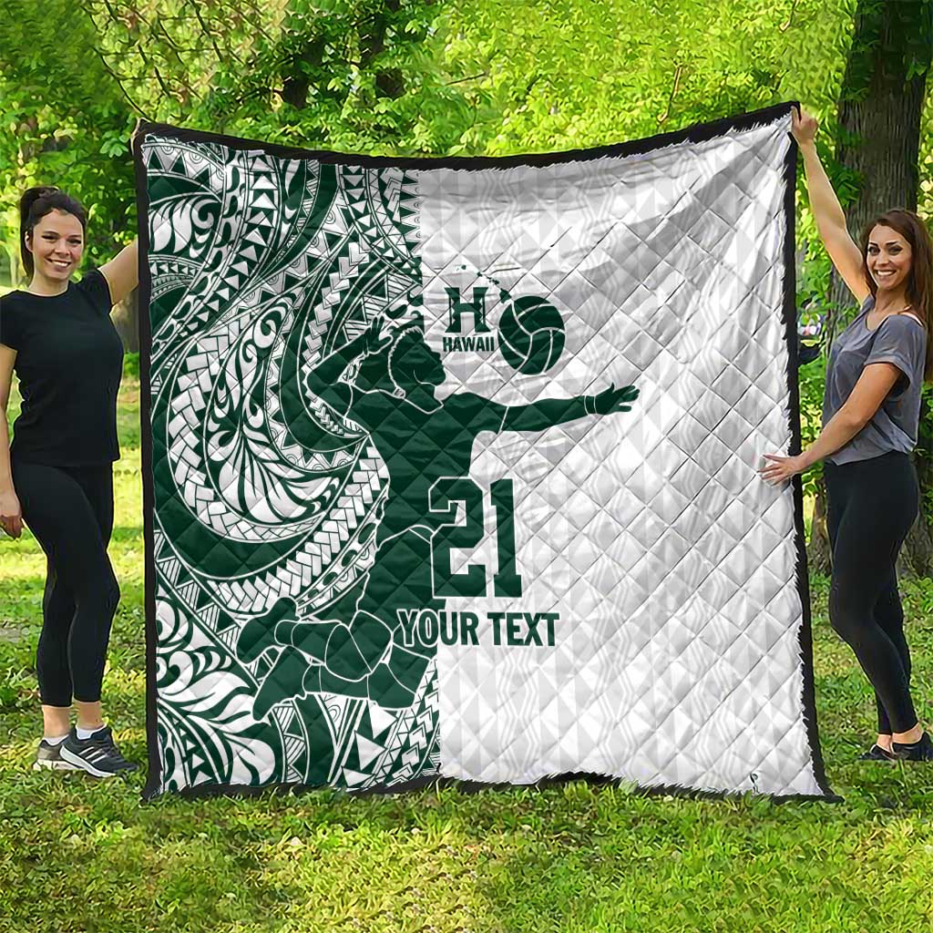 Polynesian Hawaii Volleyball Custom Quilt Kakau with Sport Style
