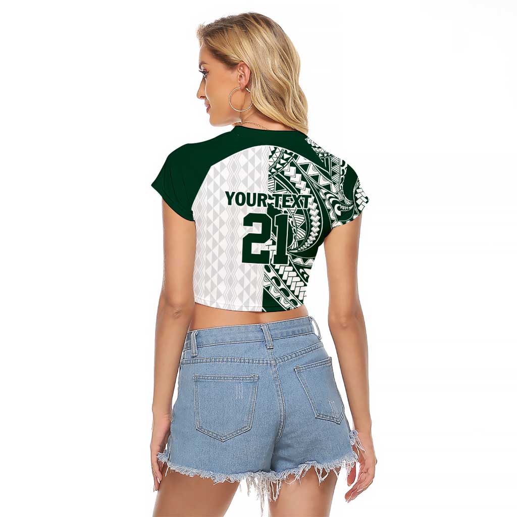 Polynesian Hawaii Volleyball Custom Raglan Cropped T Shirt Kakau with Sport Style