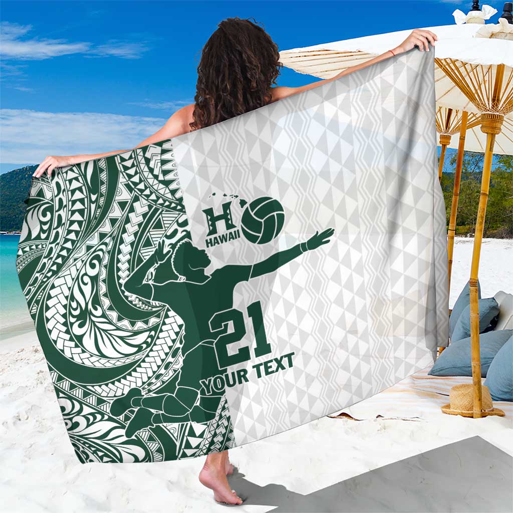 Polynesian Hawaii Volleyball Custom Sarong Kakau with Sport Style LT9 One Size 44 x 66 inches White - Polynesian Pride