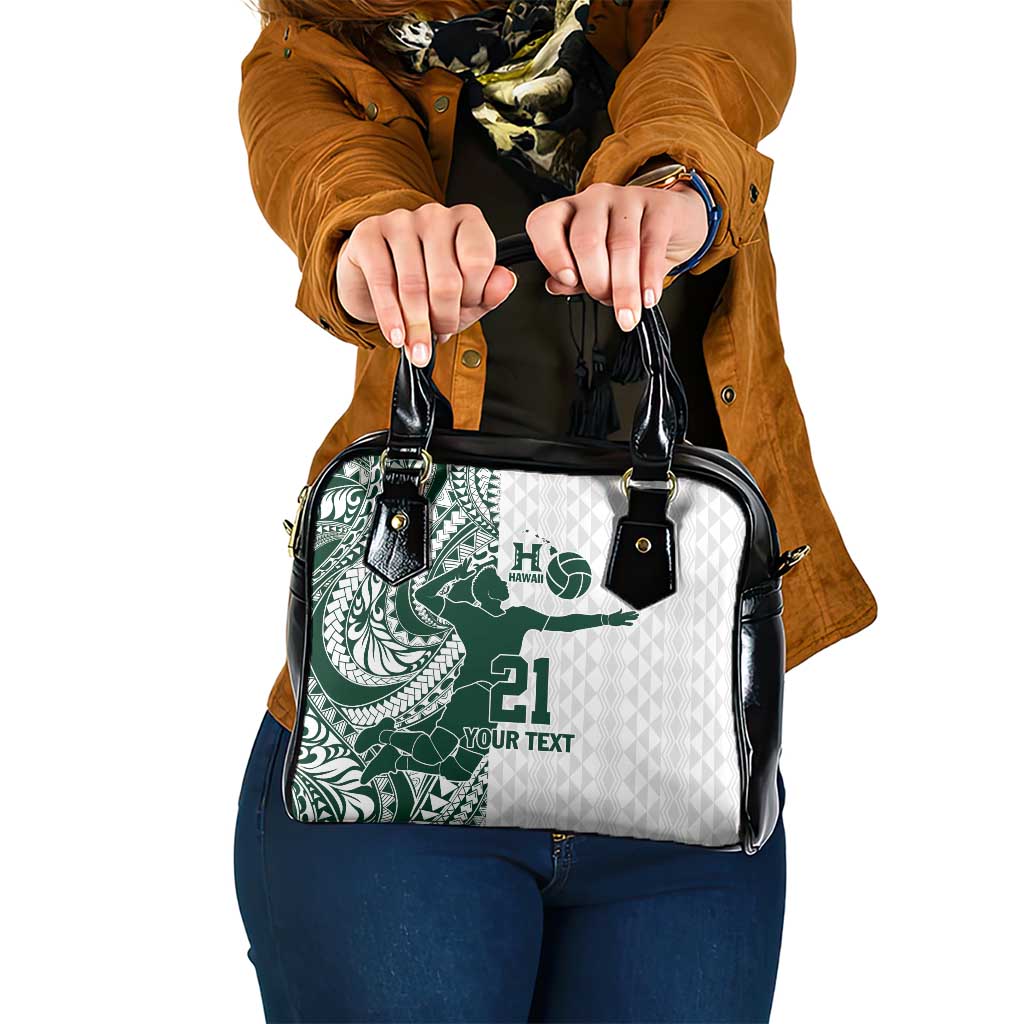 Polynesian Hawaii Volleyball Custom Shoulder Handbag Kakau with Sport Style LT9 One Size White - Polynesian Pride