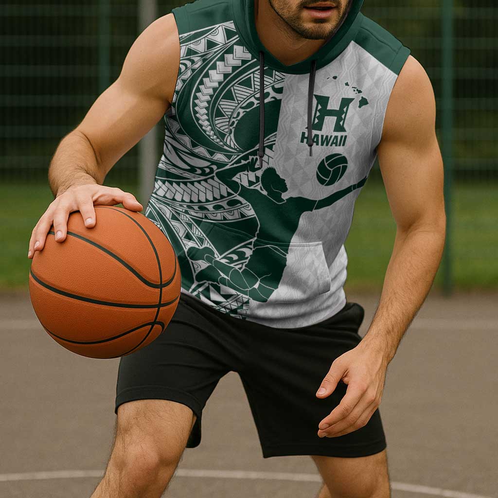 Polynesian Hawaii Volleyball Custom Sleeveless Hoodie Kakau with Sport Style LT9 - Polynesian Pride