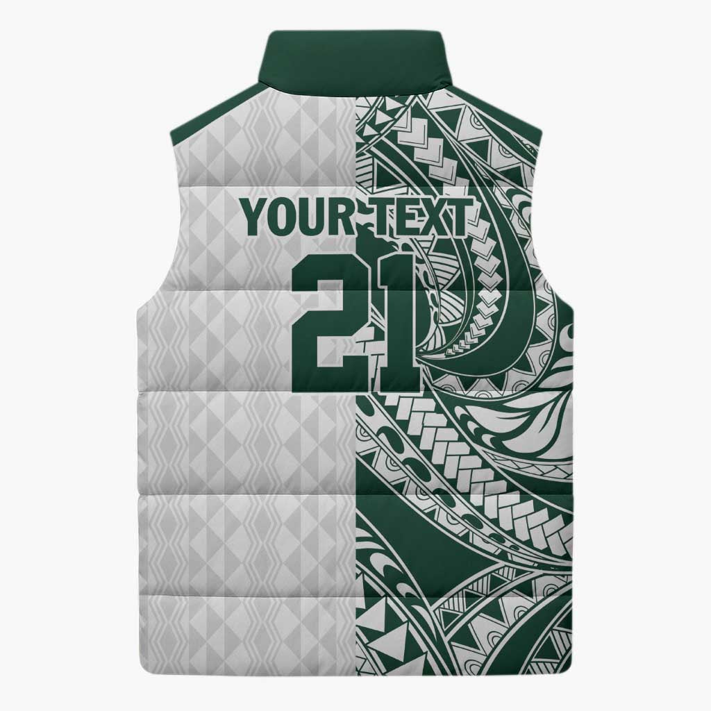 Polynesian Hawaii Volleyball Custom Sleeveless Puffer Jacket Kakau with Sport Style LT9 - Polynesian Pride