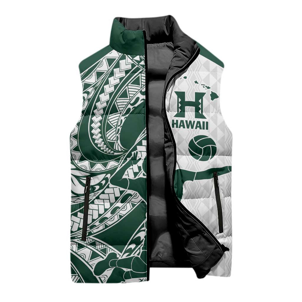 Polynesian Hawaii Volleyball Custom Sleeveless Puffer Jacket Kakau with Sport Style LT9 - Polynesian Pride