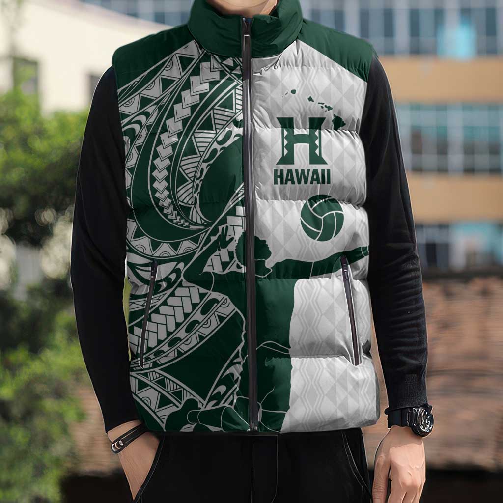 Polynesian Hawaii Volleyball Custom Sleeveless Puffer Jacket Kakau with Sport Style LT9 - Polynesian Pride