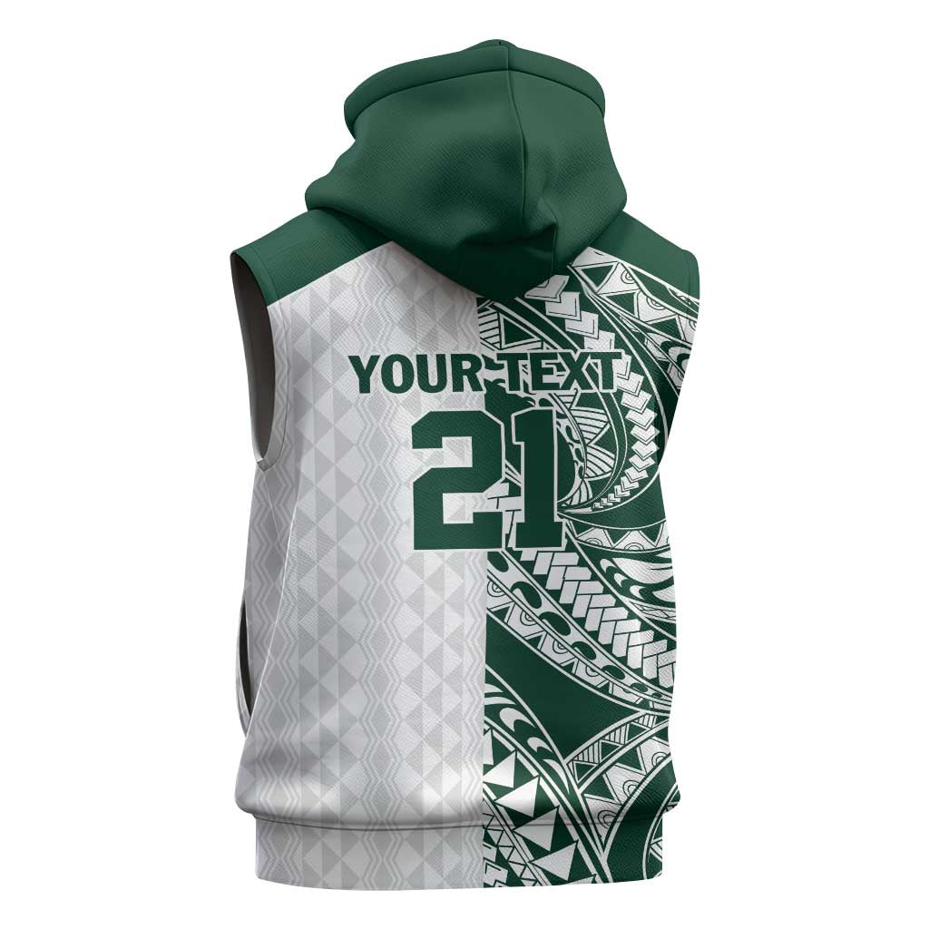 Polynesian Hawaii Volleyball Custom Sleeveless Zip Hoodie Kakau with Sport Style - Polynesian Pride